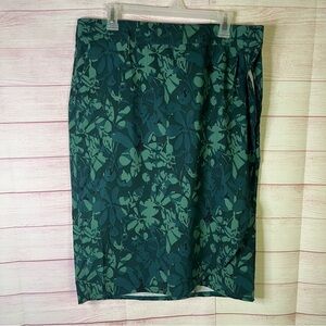 RipSkirt Hawaii green/teal‎ floral pattern Wrap Skirt Size Large